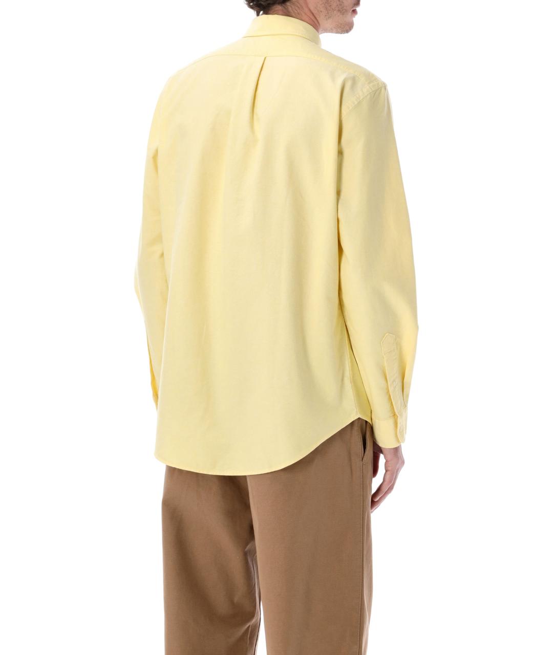 POLO RALPH LAUREN Желтая хлопковая кэжуал рубашка, фото 3