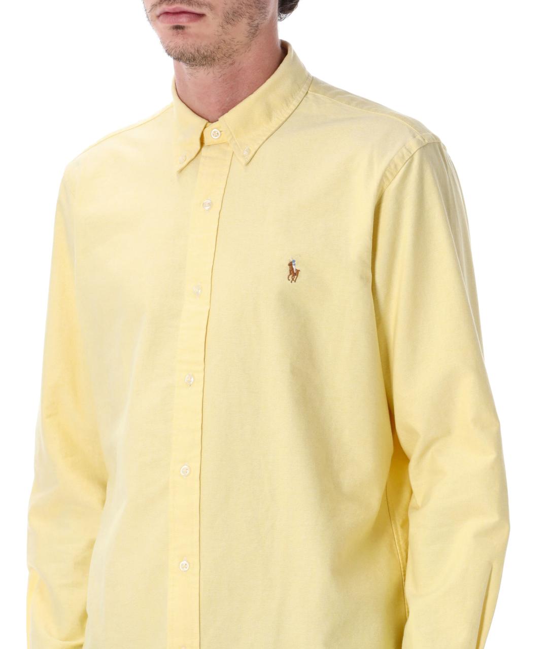 POLO RALPH LAUREN Желтая хлопковая кэжуал рубашка, фото 4