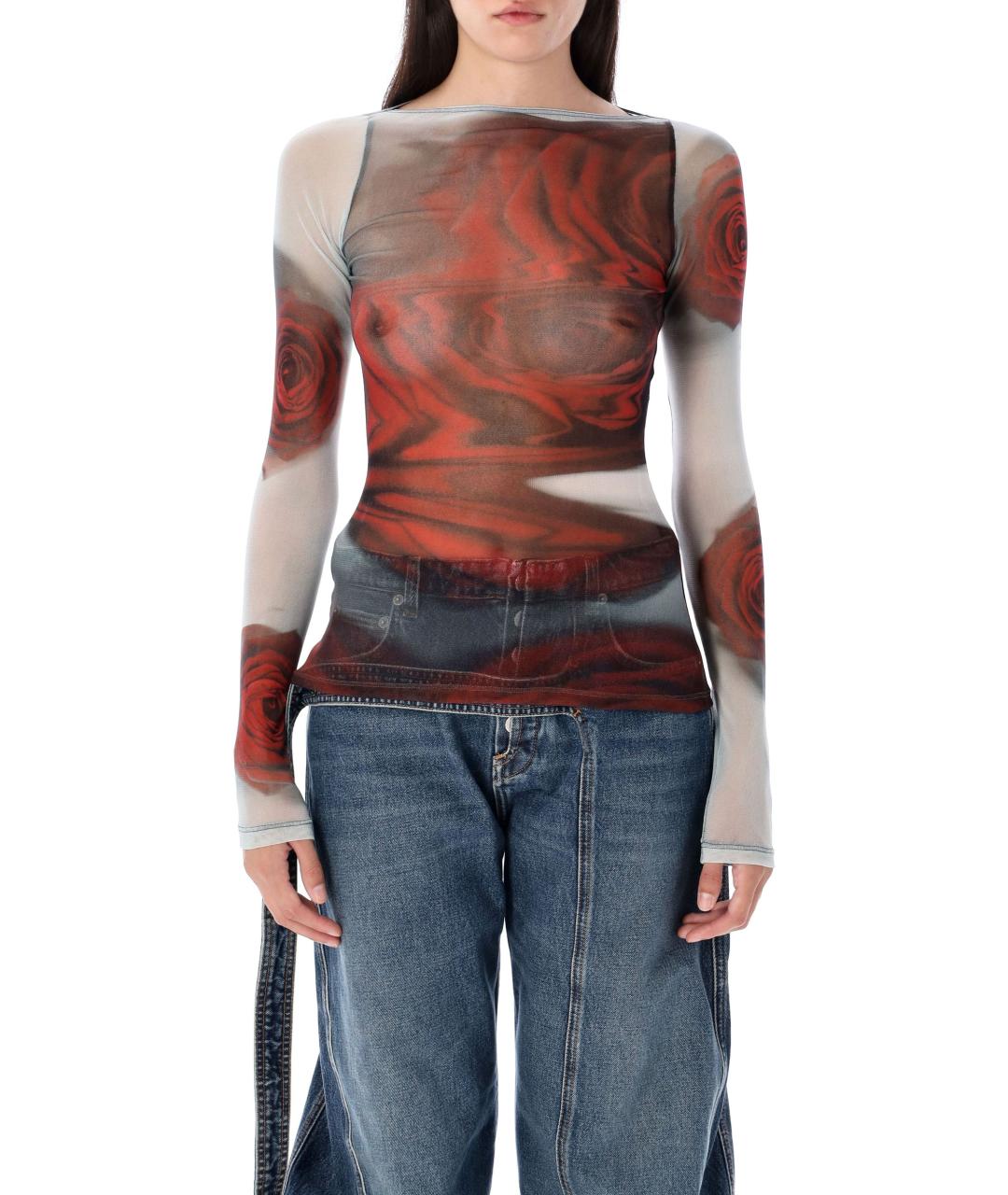 JEAN PAUL GAULTIER Мульти полиамидовая майка, фото 4