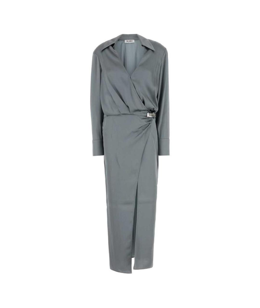 THE ATTICO Серое вискозное повседневное платье, фото 1