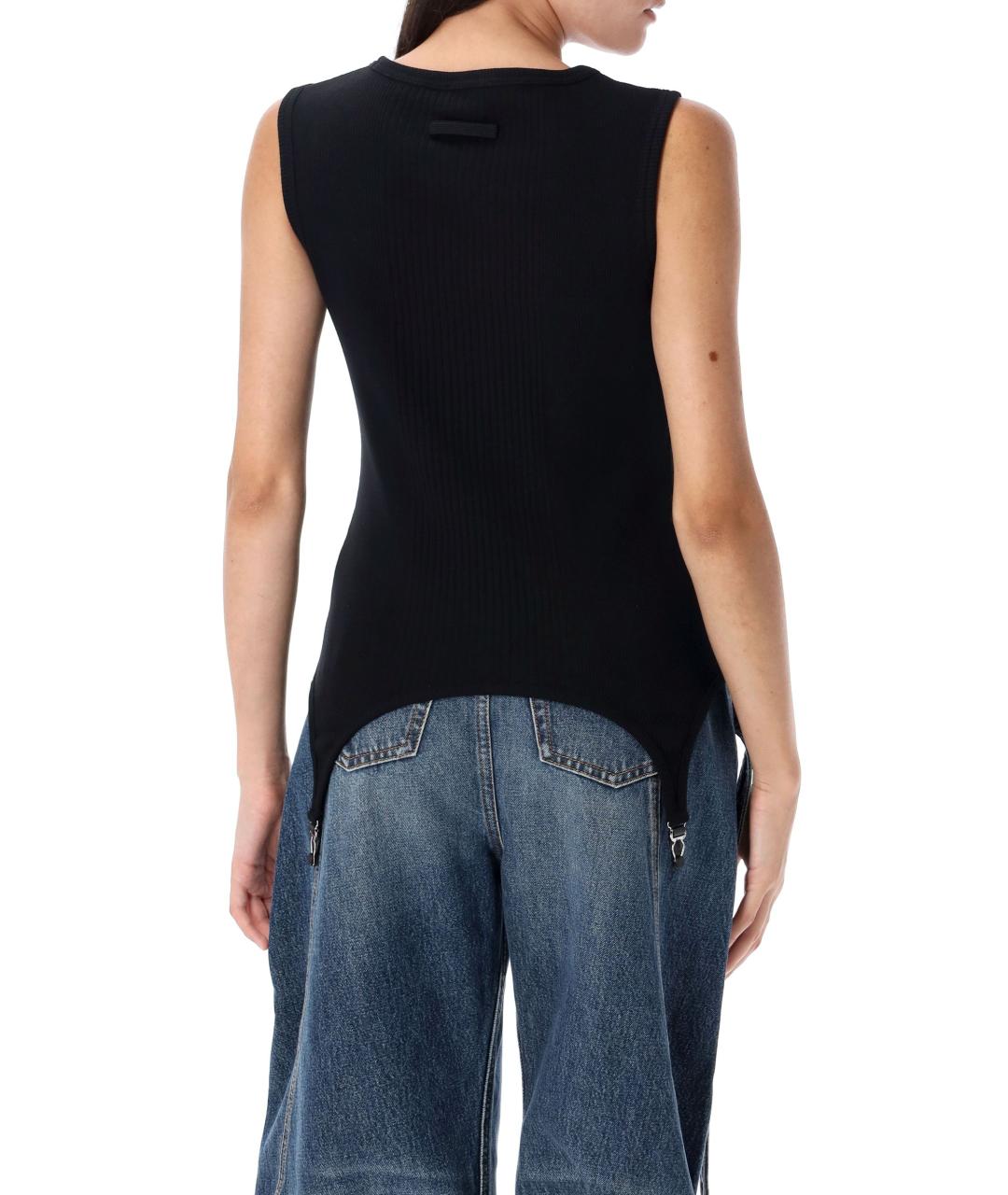 JEAN PAUL GAULTIER Черная хлопковая майка, фото 3