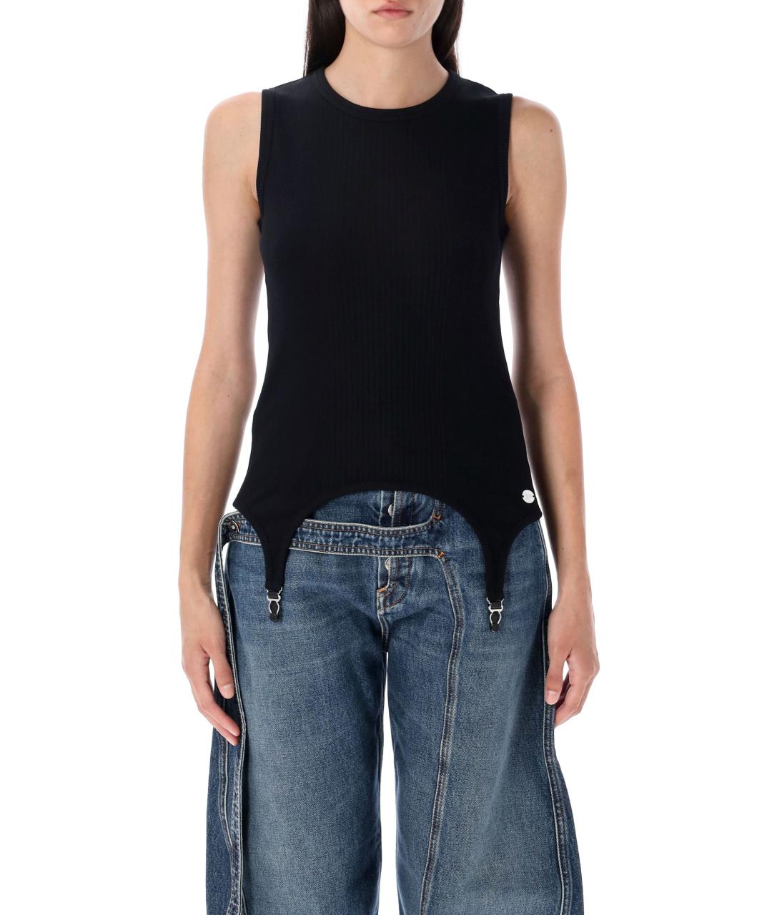 JEAN PAUL GAULTIER Черная хлопковая майка, фото 2