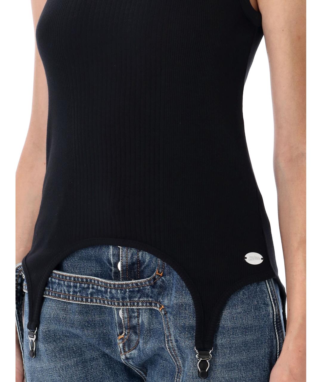 JEAN PAUL GAULTIER Черная хлопковая майка, фото 4