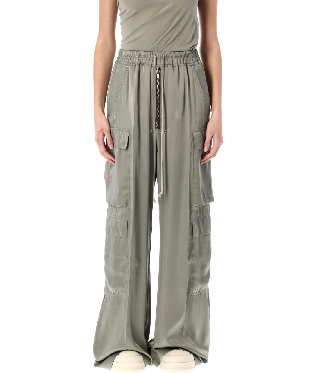 RICK OWENS Зеленые прямые брюки, фото 4