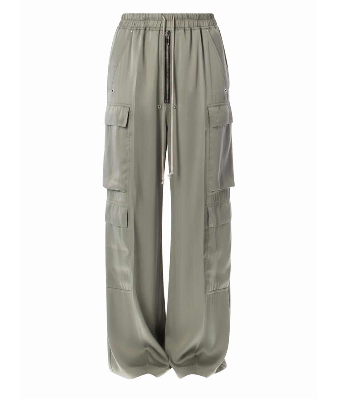 RICK OWENS Зеленые прямые брюки, фото 1