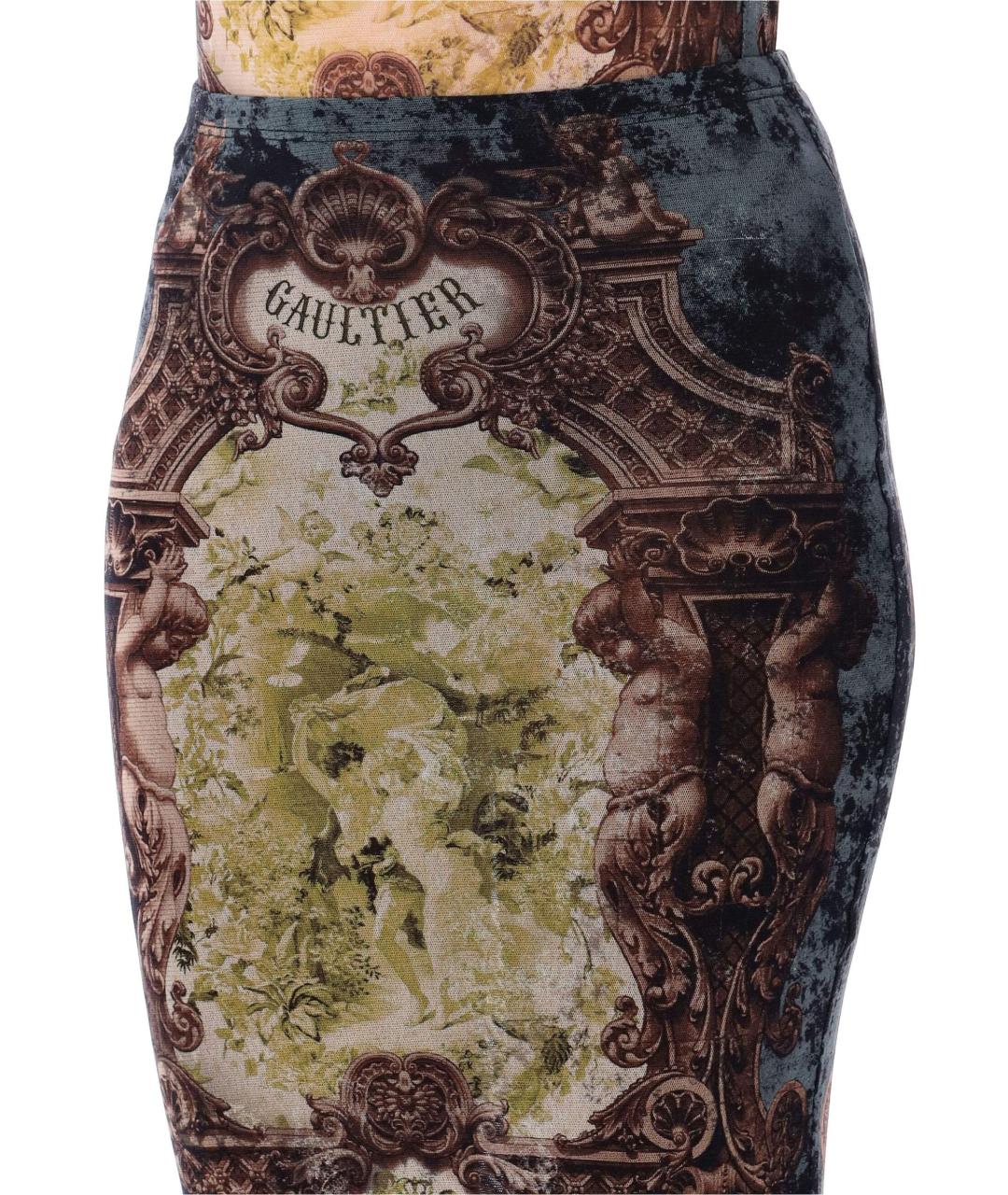 JEAN PAUL GAULTIER Мульти полиамидовая юбка миди, фото 3