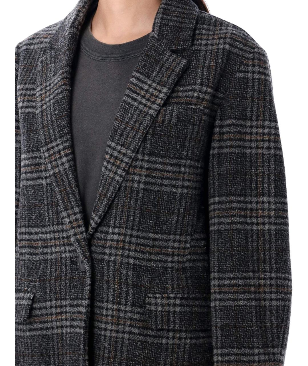 ISABEL MARANT ETOILE Серое шерстяное пальто, фото 4