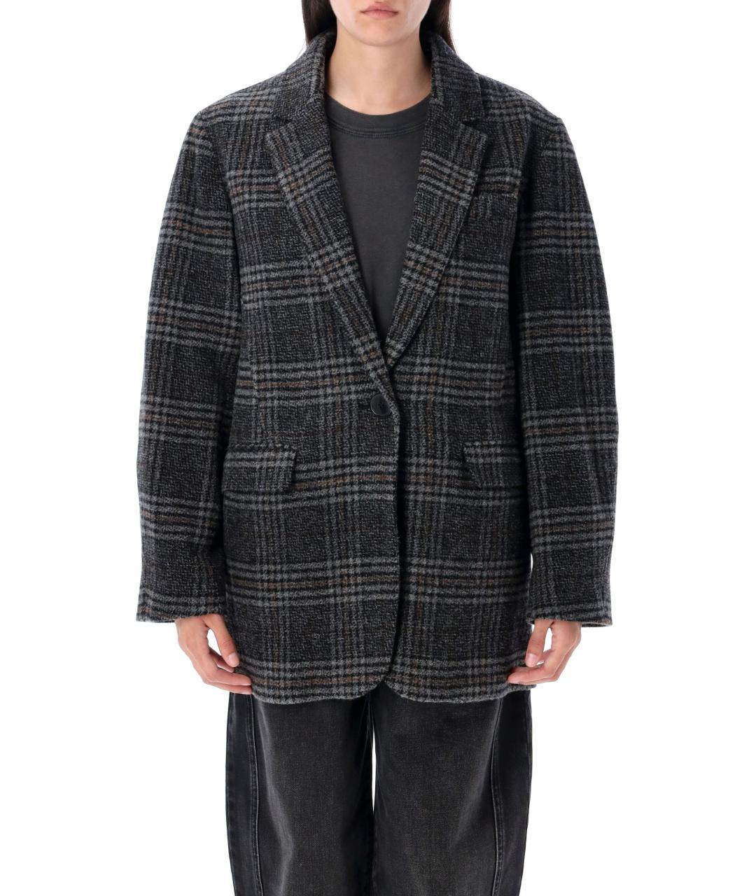 ISABEL MARANT ETOILE Серое шерстяное пальто, фото 2