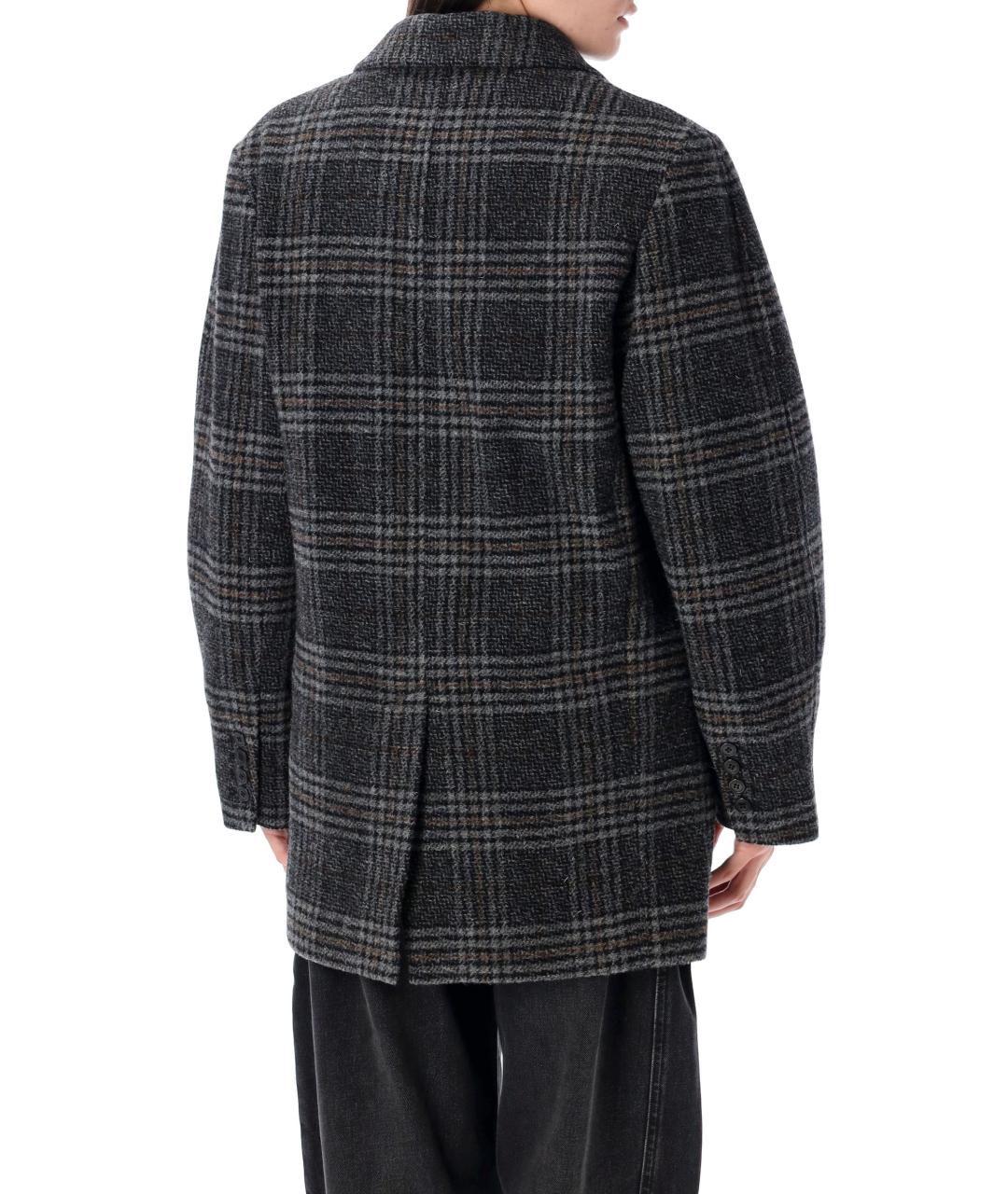 ISABEL MARANT ETOILE Серое шерстяное пальто, фото 3