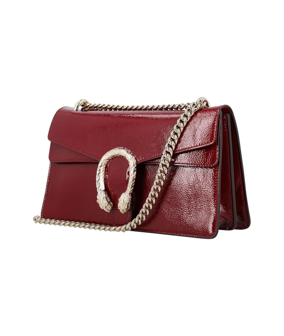 GUCCI Бордовая кожаная сумка через плечо, фото 3