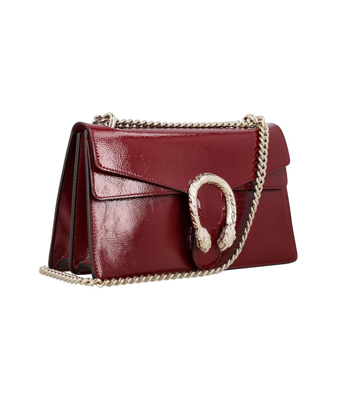 GUCCI Бордовая кожаная сумка через плечо, фото 2