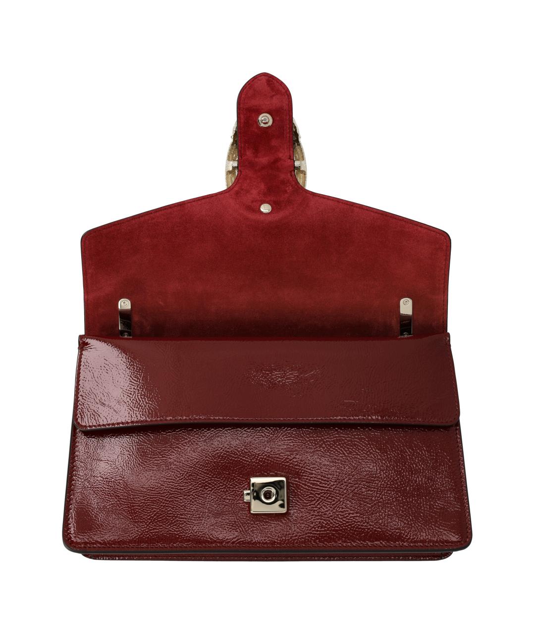 GUCCI Бордовая кожаная сумка через плечо, фото 5