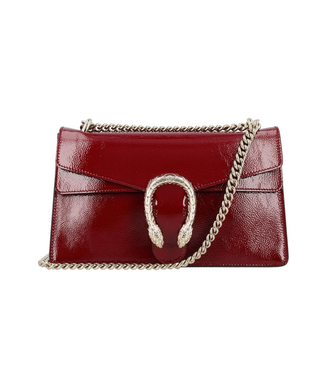 GUCCI Бордовая кожаная сумка через плечо, фото 1