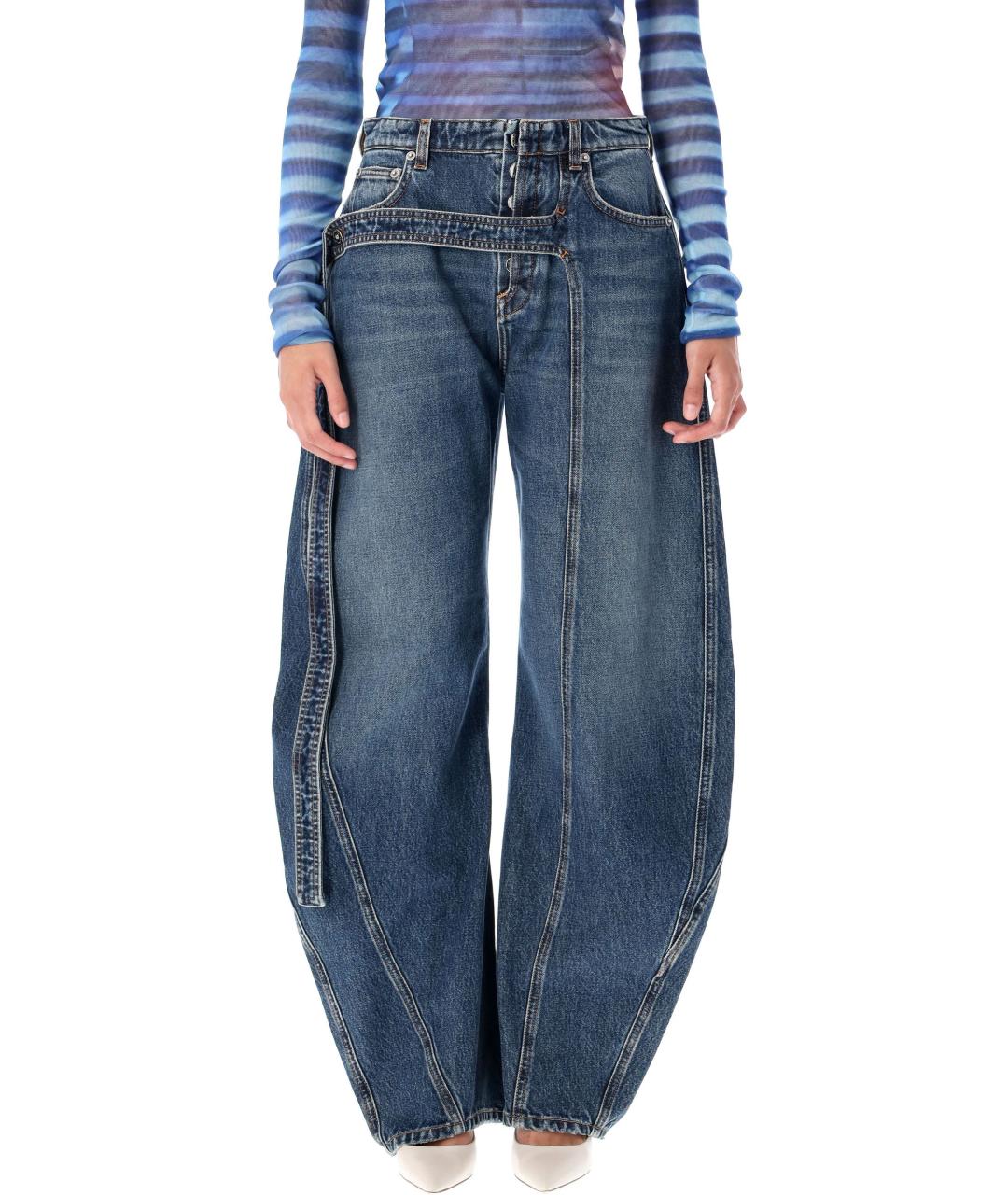 JEAN PAUL GAULTIER Синие хлопковые прямые джинсы, фото 1