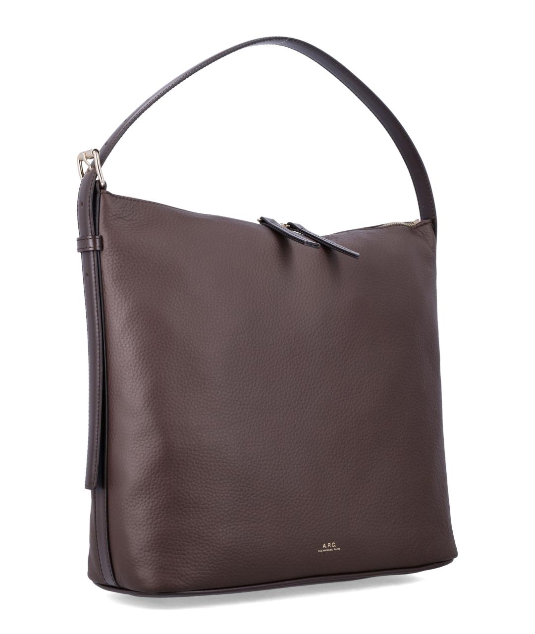 A.P.C. Коричневая кожаная сумка тоут, фото 2