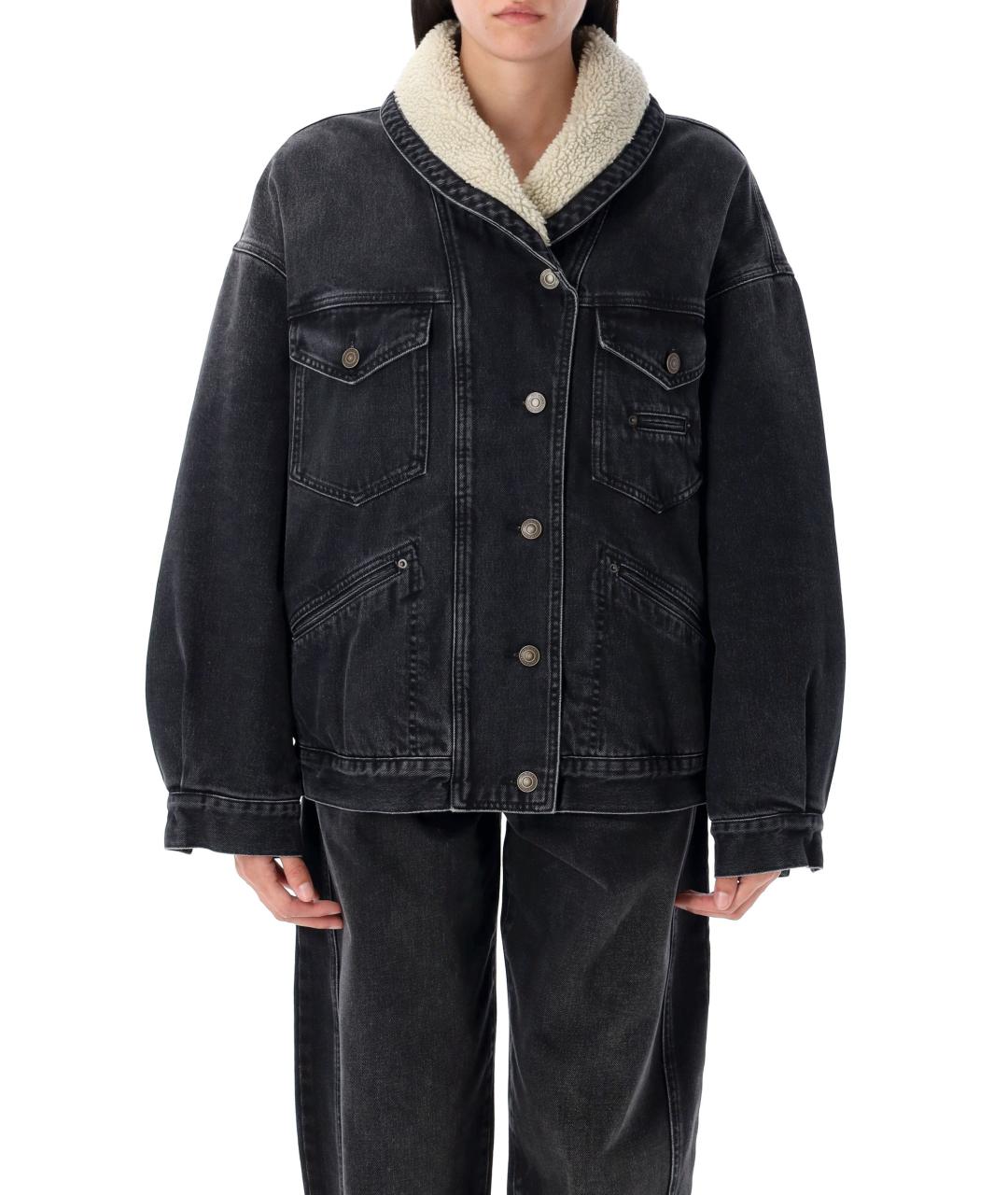 ISABEL MARANT ETOILE Черная хлопковая куртка, фото 2