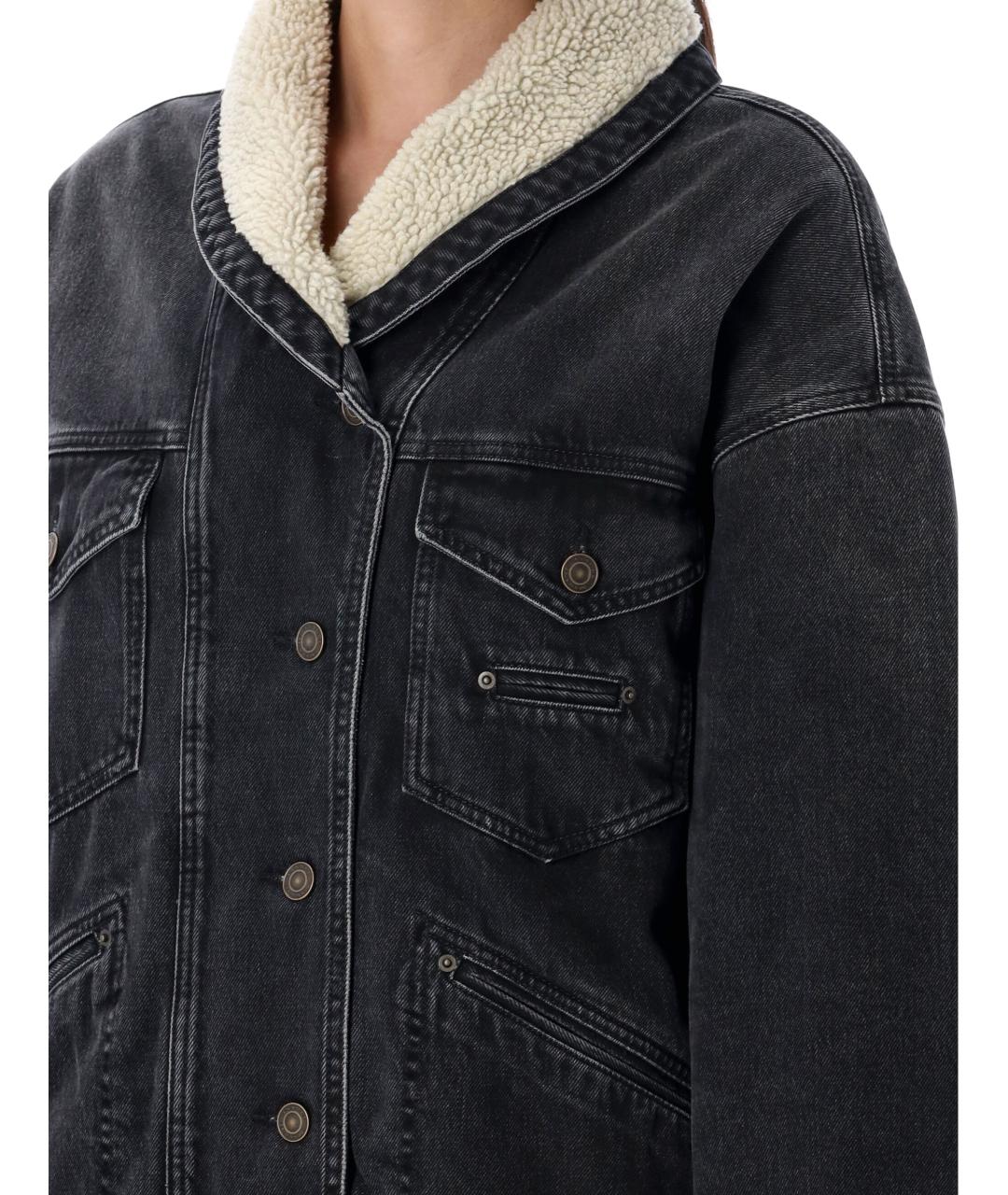 ISABEL MARANT ETOILE Черная хлопковая куртка, фото 4