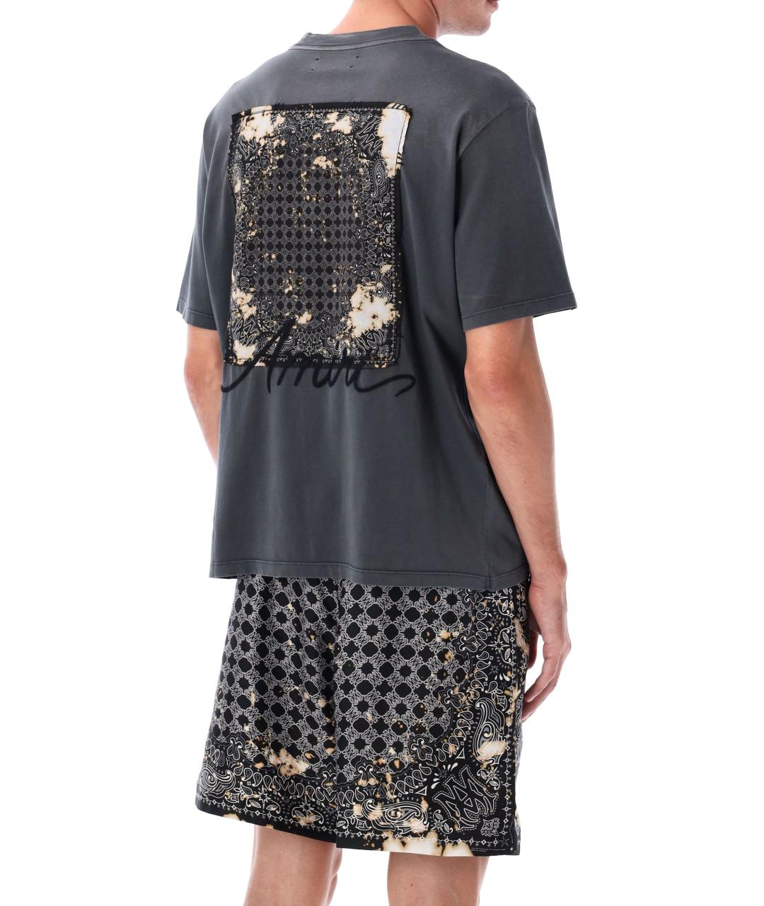 AMIRI Черная хлопковая футболка, фото 2