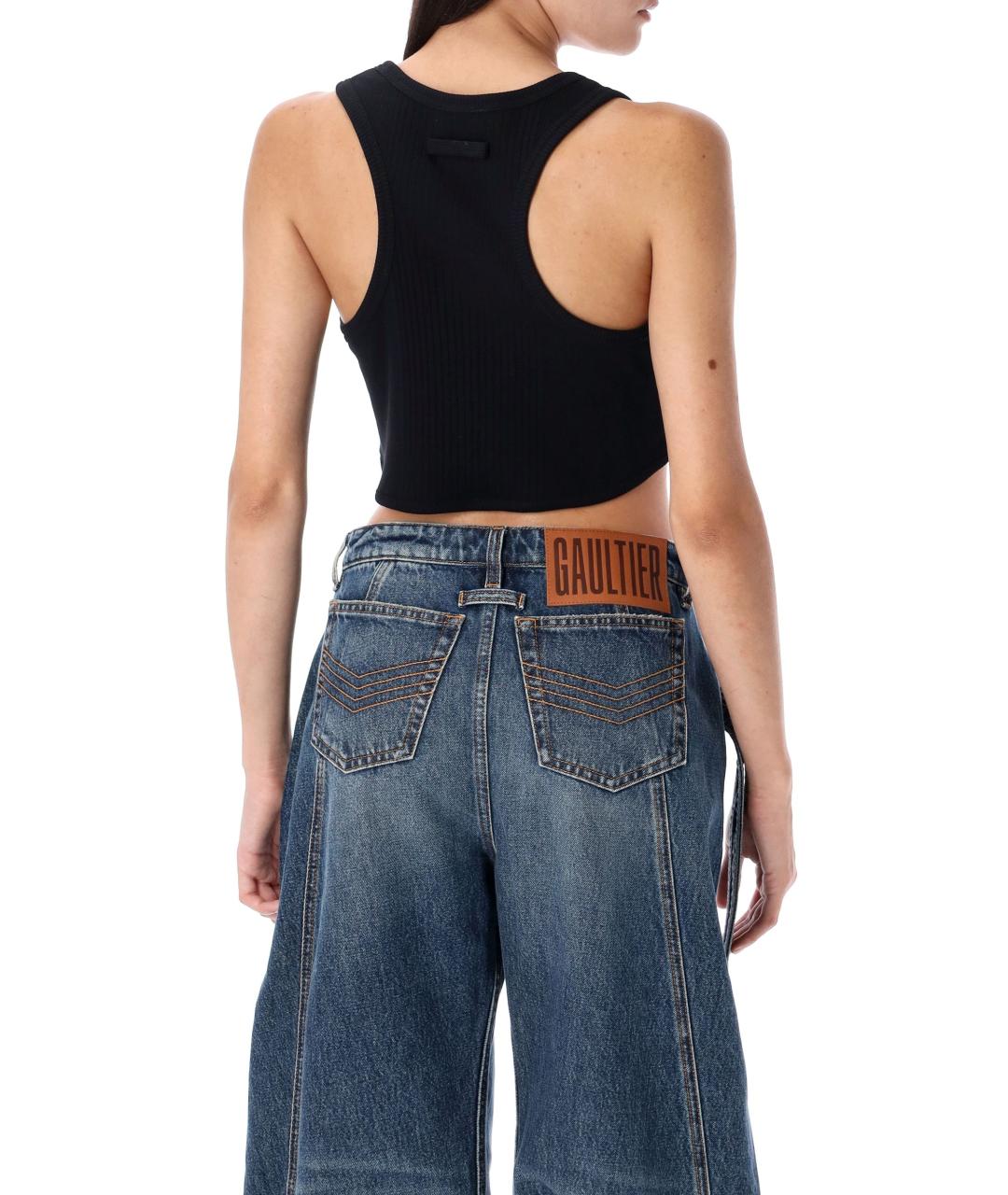 JEAN PAUL GAULTIER Черная хлопковая майка, фото 2