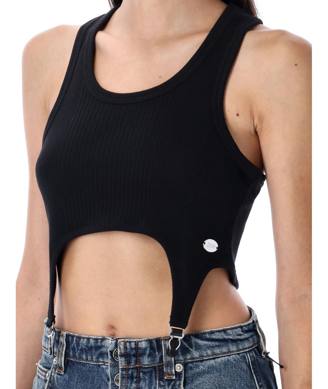 JEAN PAUL GAULTIER Черная хлопковая майка, фото 3