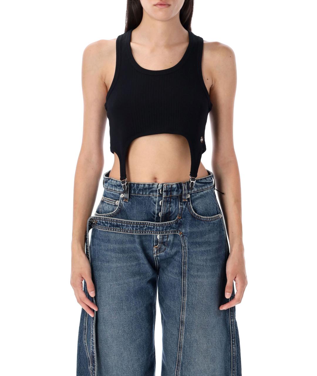 JEAN PAUL GAULTIER Черная хлопковая майка, фото 1