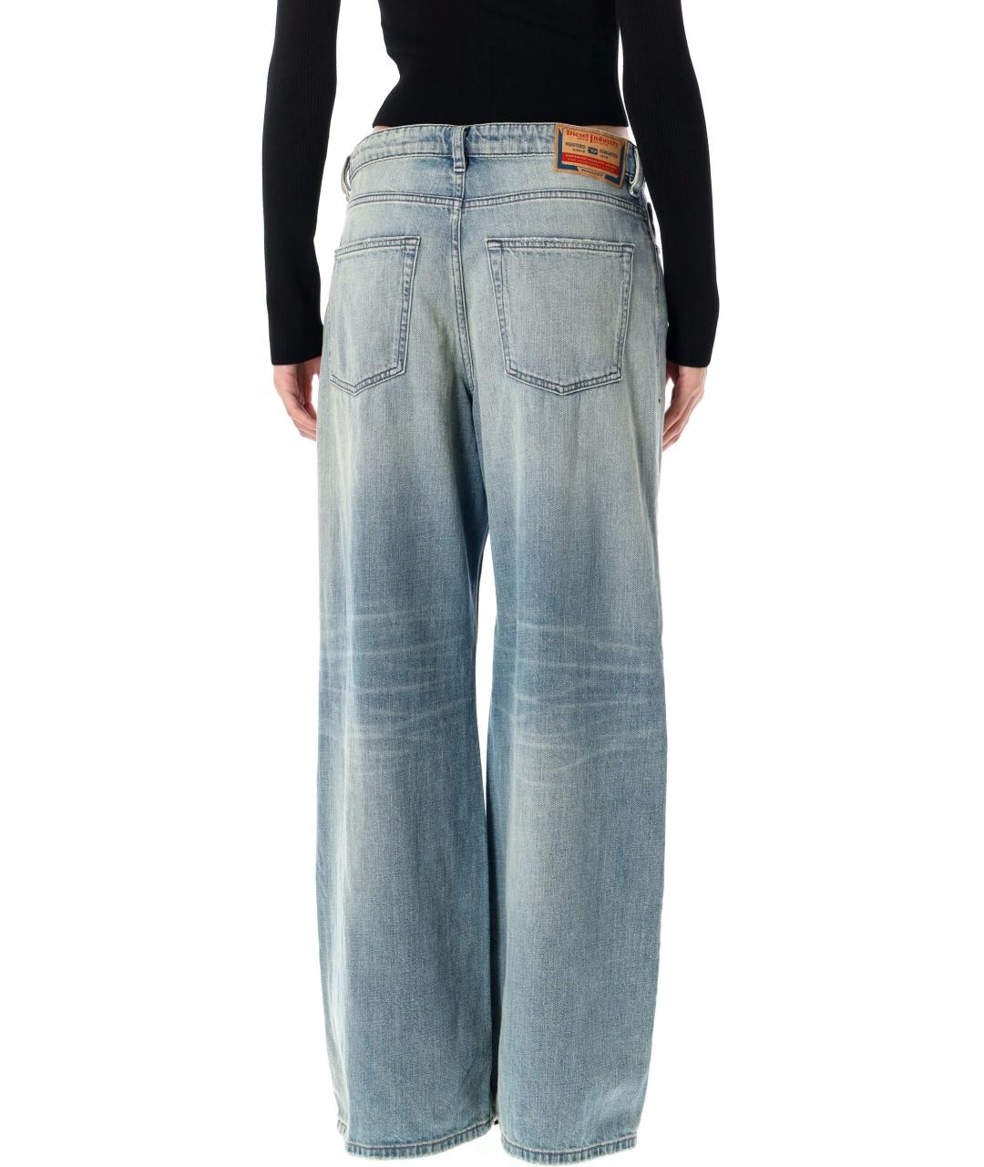 DIESEL Голубые хлопковые прямые джинсы, фото 2
