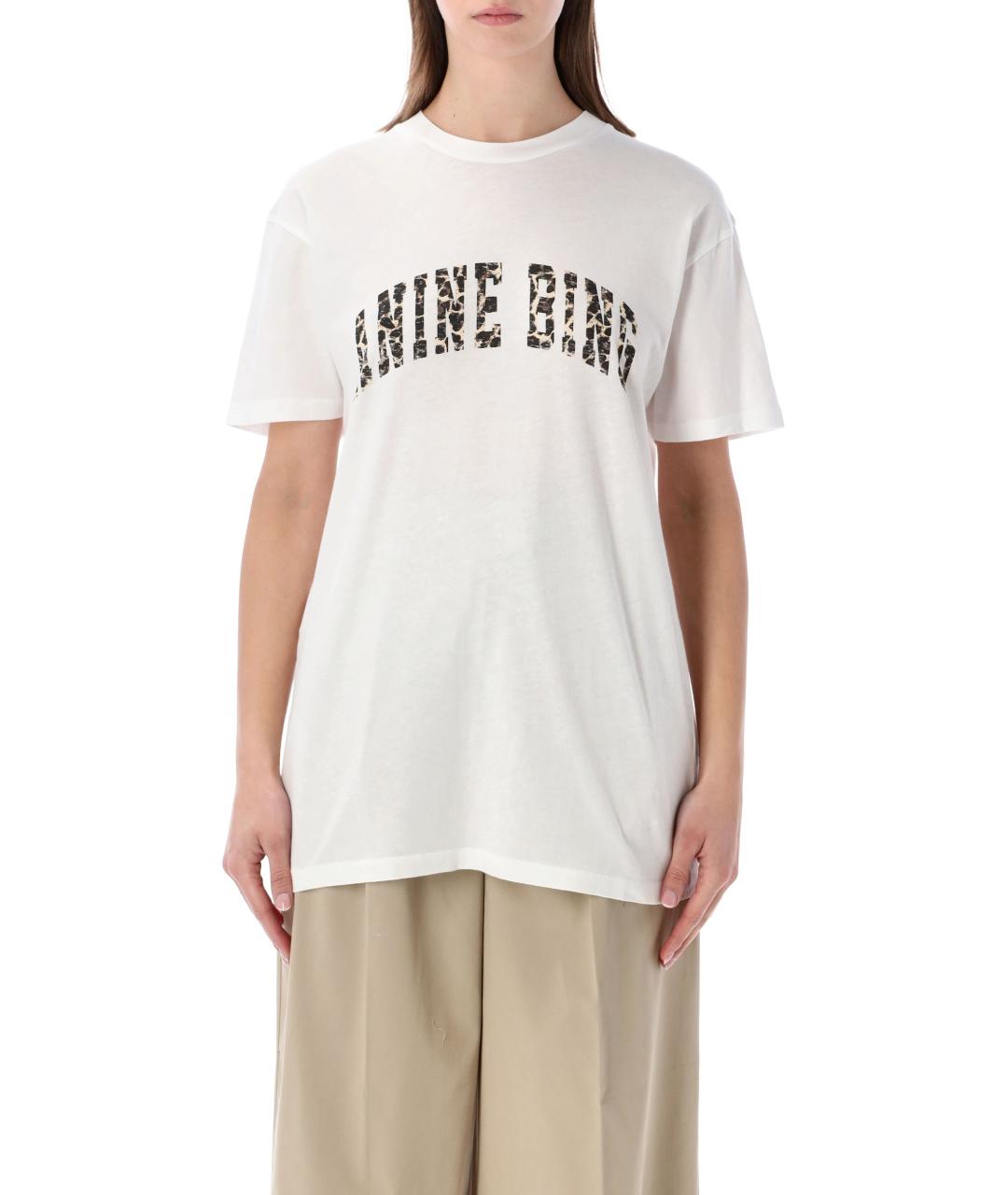 ANINE BING Белая хлопковая футболка, фото 2