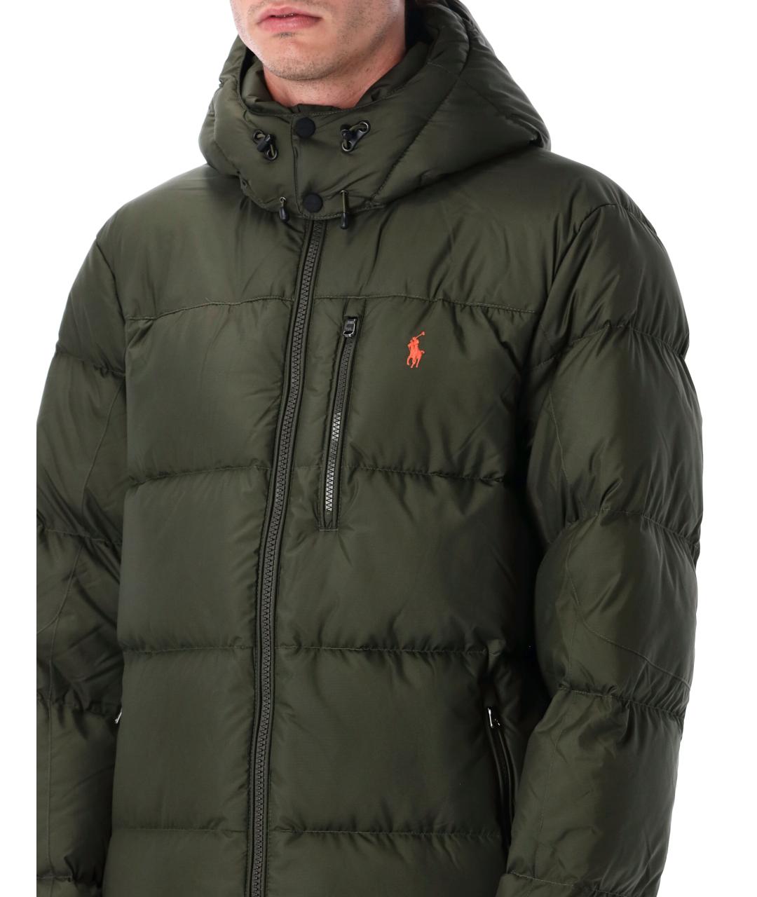 POLO RALPH LAUREN Зеленый полиэстеровый пуховик, фото 4