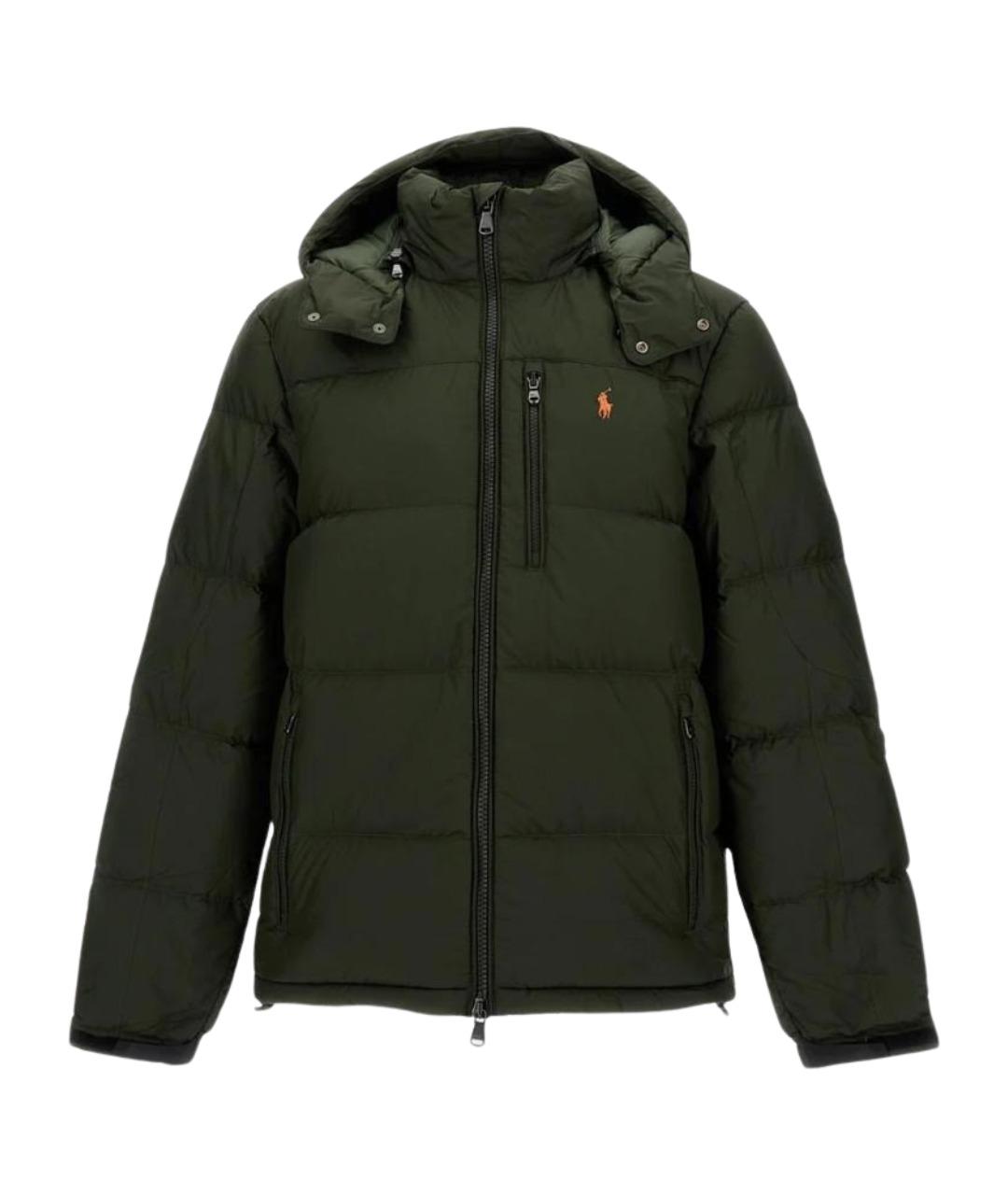 POLO RALPH LAUREN Зеленый полиэстеровый пуховик, фото 1