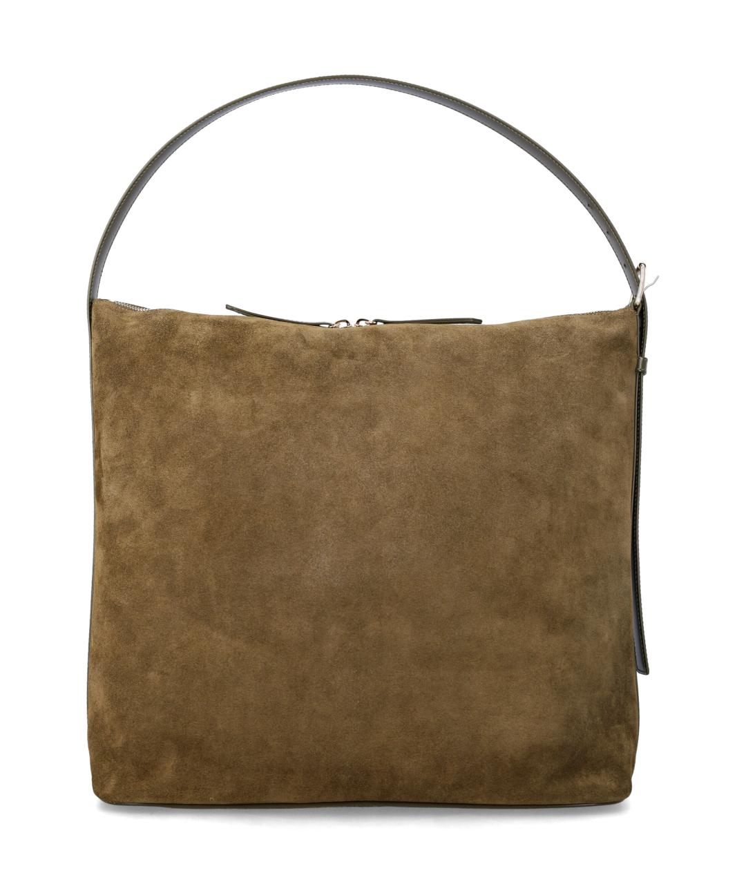 A.P.C. Хаки кожаная сумка через плечо, фото 3