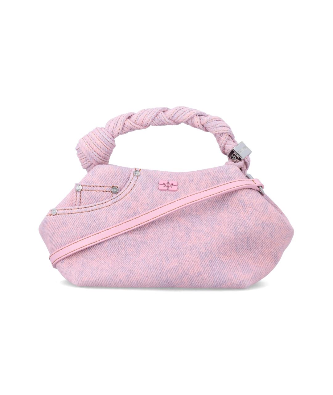 GANNI Розовая хлопковая сумка с короткими ручками, фото 1