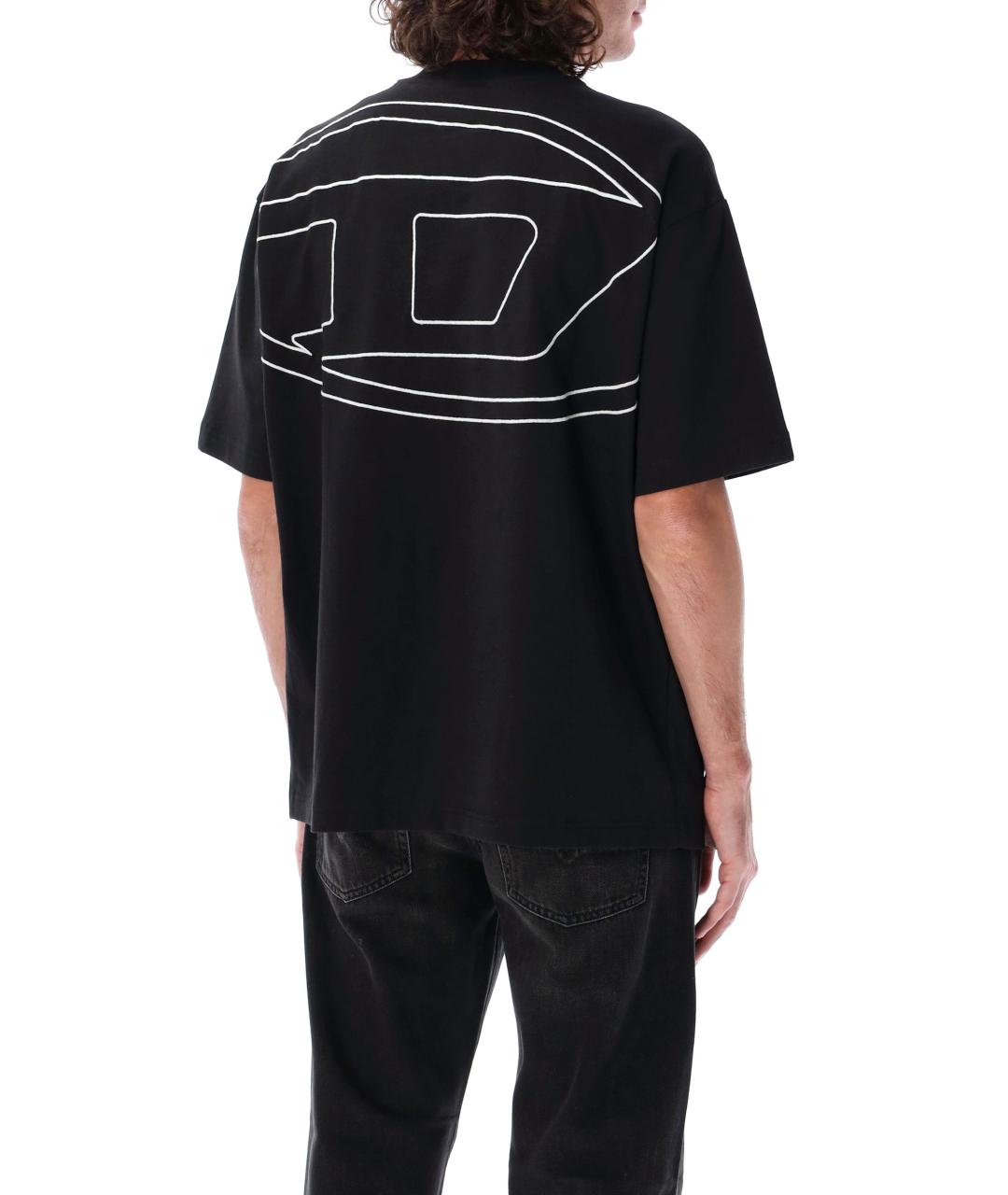 DIESEL Черная хлопковая футболка, фото 3