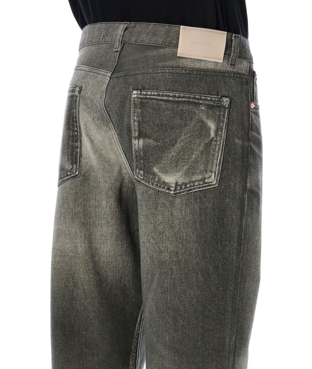OUR LEGACY Серые хлопковые прямые джинсы, фото 3