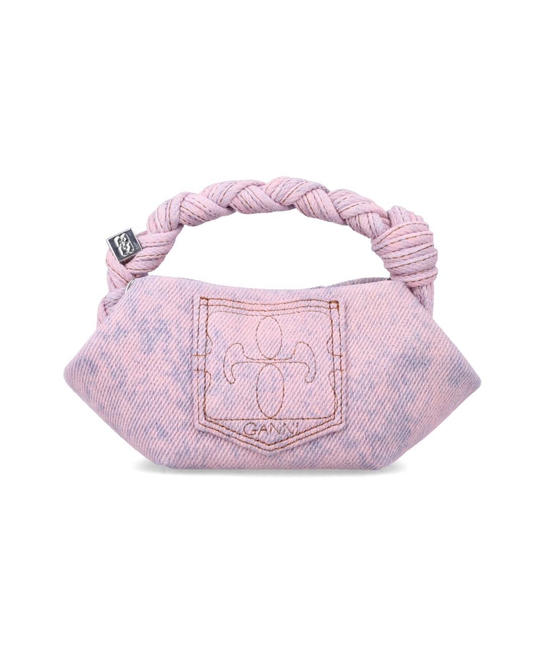 GANNI Розовая хлопковая сумка с короткими ручками, фото 3