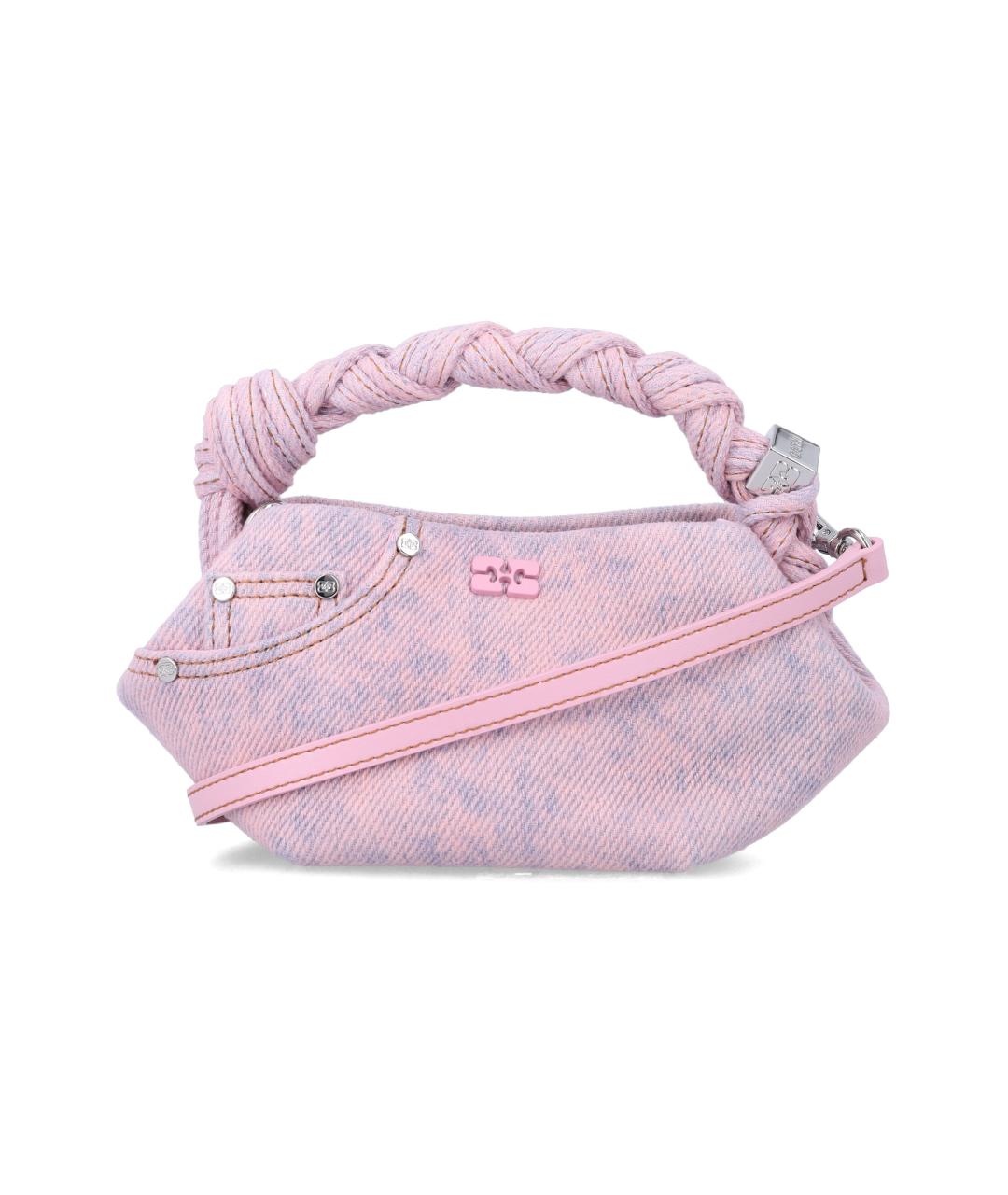 GANNI Розовая хлопковая сумка с короткими ручками, фото 1