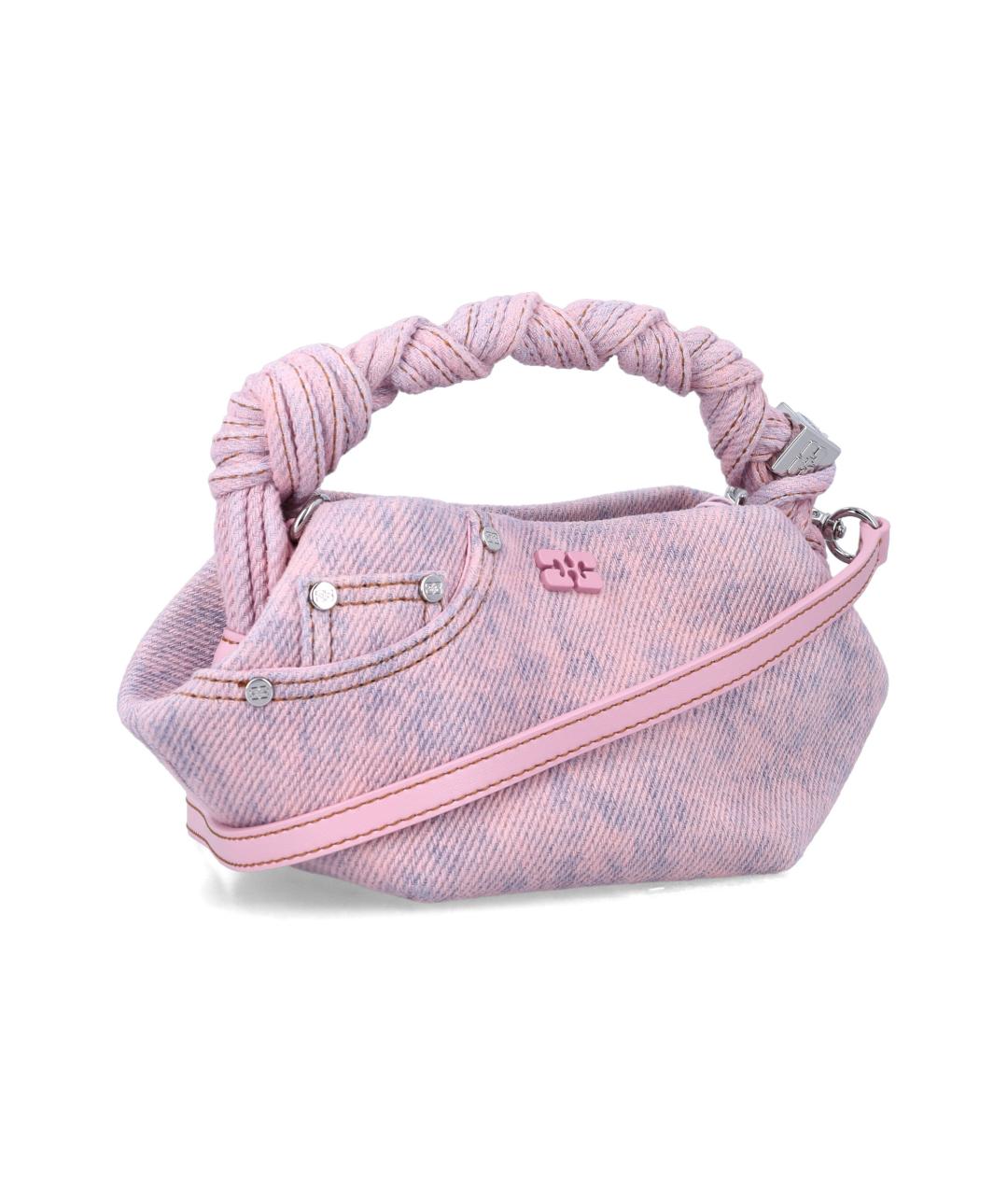 GANNI Розовая хлопковая сумка с короткими ручками, фото 2