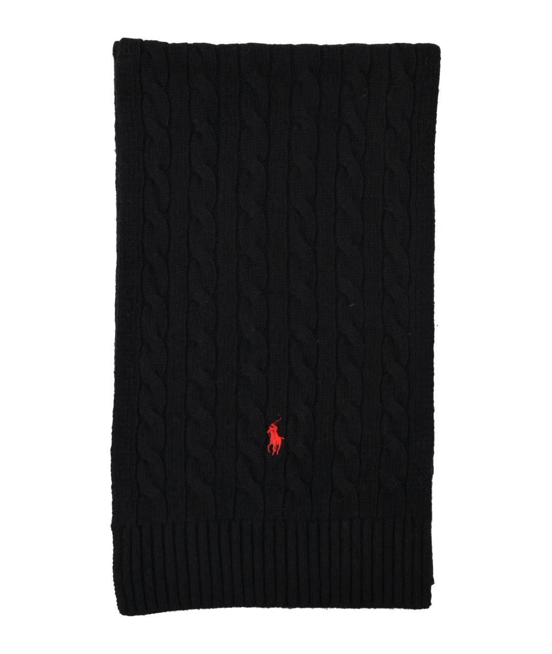 POLO RALPH LAUREN Черный шерстяной шарф, фото 1