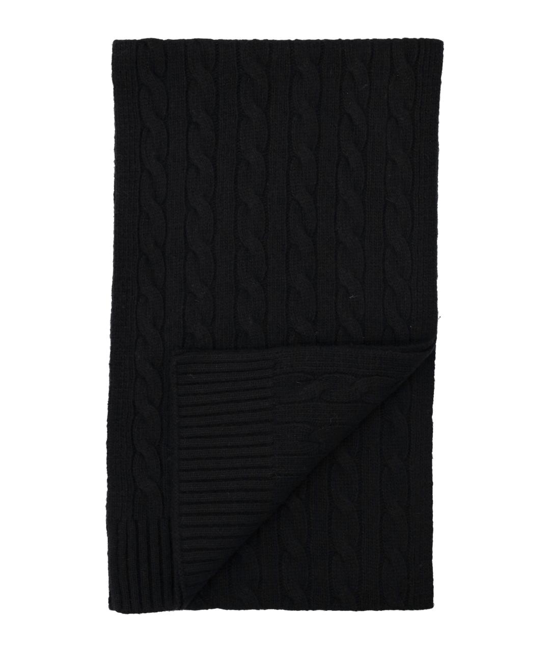 POLO RALPH LAUREN Черный шерстяной шарф, фото 2