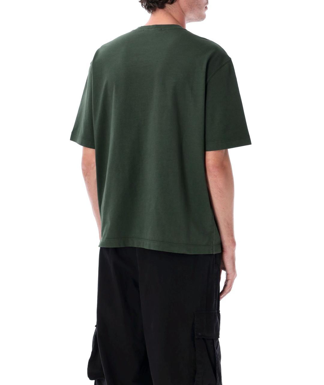 STONE ISLAND Зеленая хлопковая футболка, фото 2