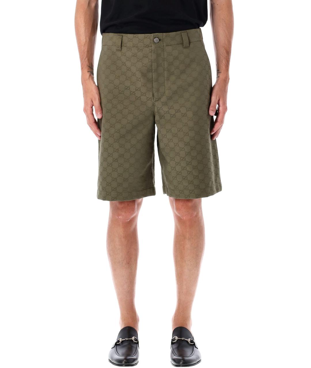 GUCCI Зеленые хлопковые шорты, фото 2