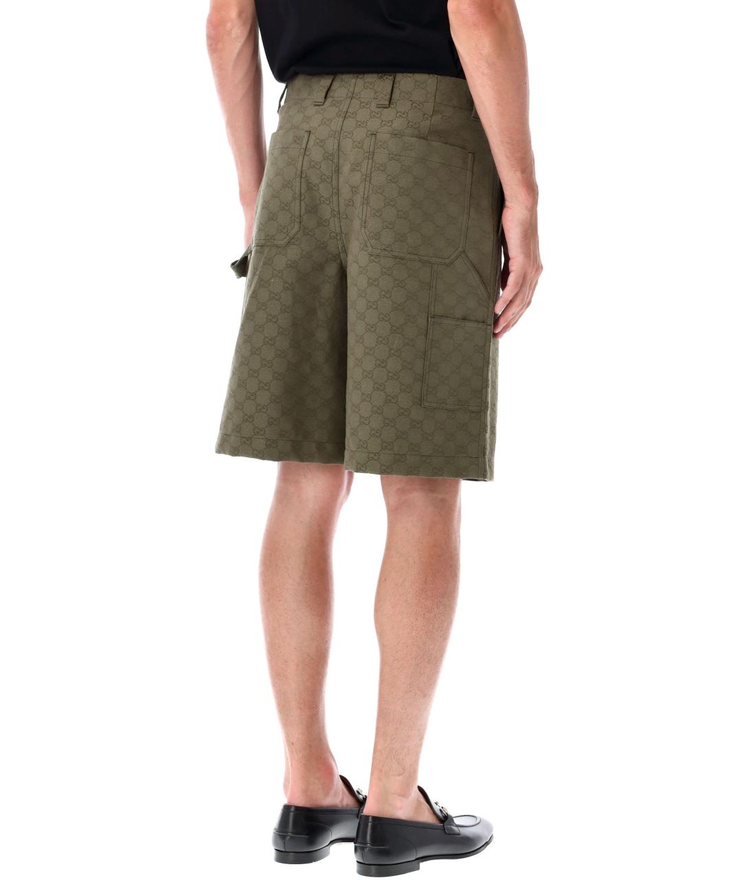 GUCCI Зеленые хлопковые шорты, фото 3