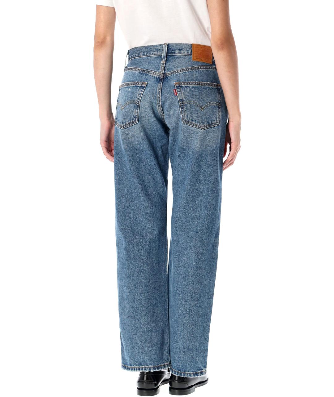 LEVI'S Синие хлопковые прямые джинсы, фото 2