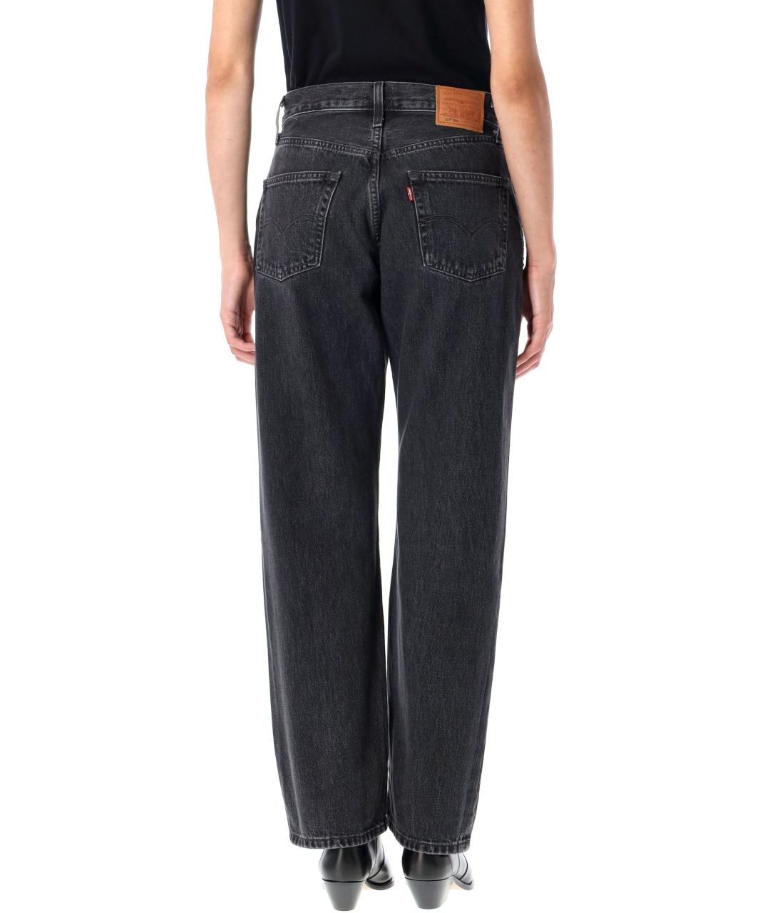 LEVI'S Черные хлопковые прямые джинсы, фото 3
