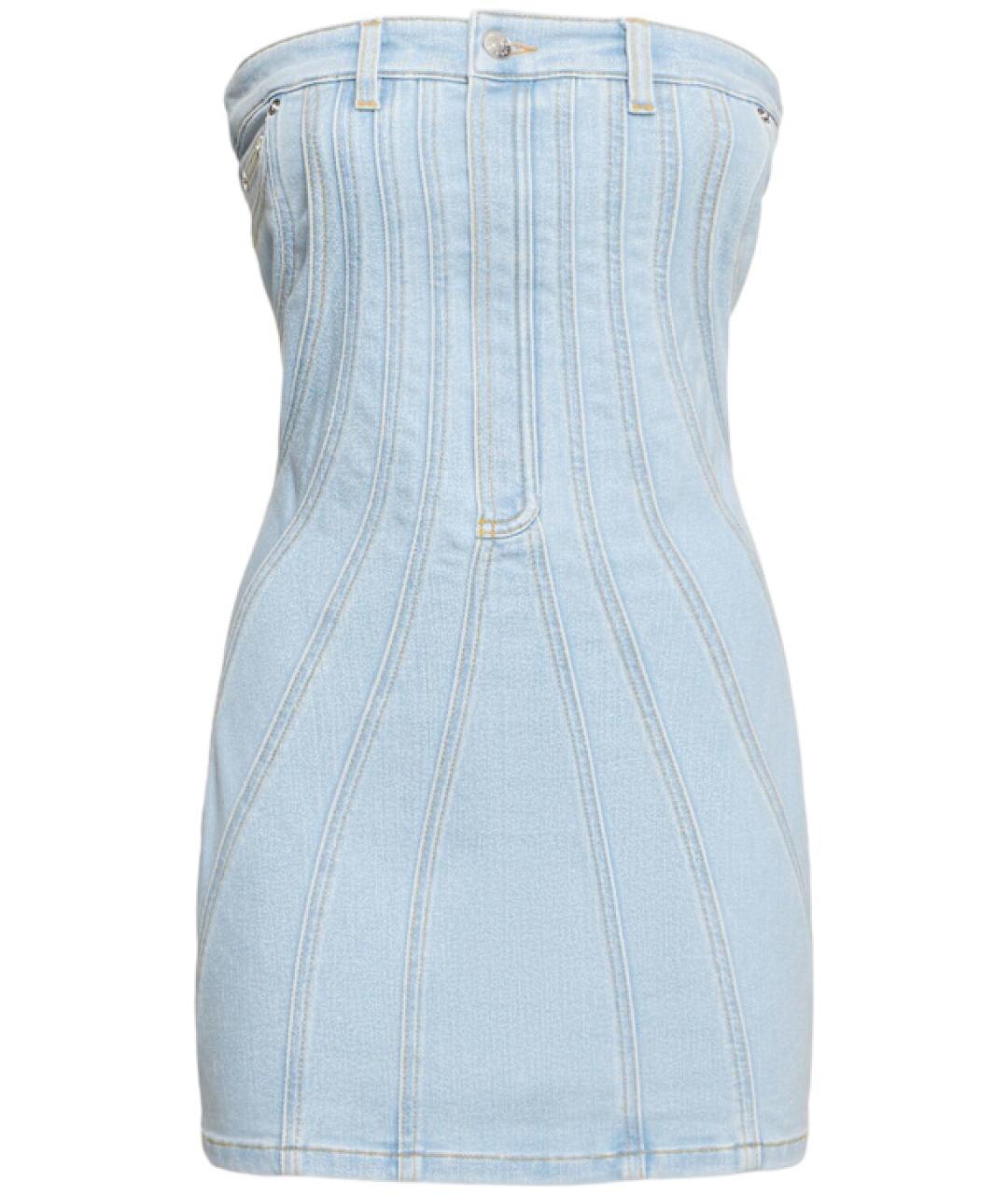 MUGLER Голубое хлопковое платье, фото 1