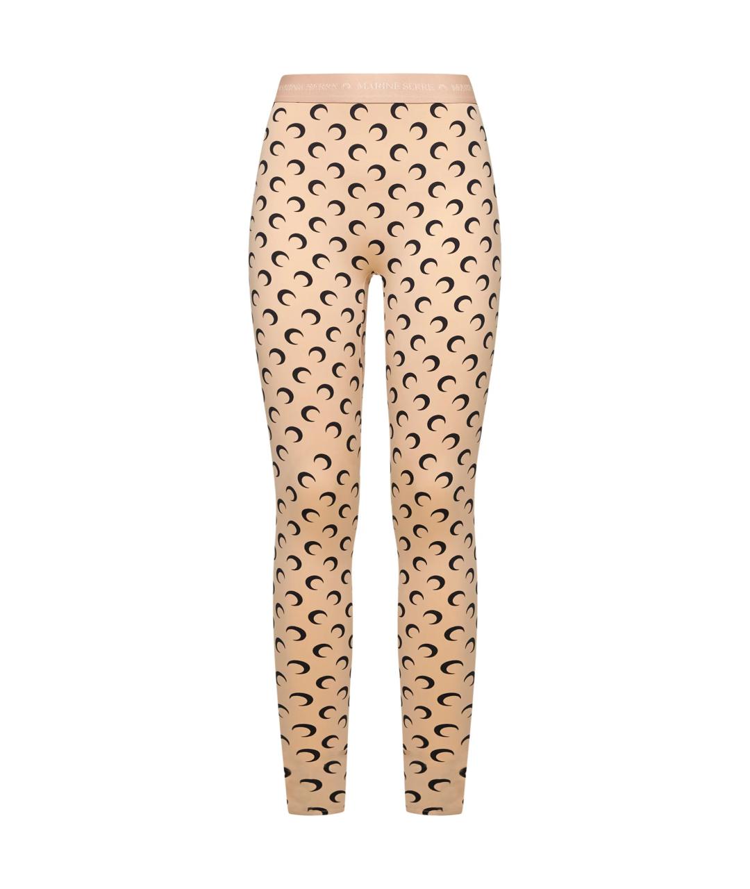 MARINE SERRE Бежевые полиамидовые леггинсы и велосипедки, фото 1
