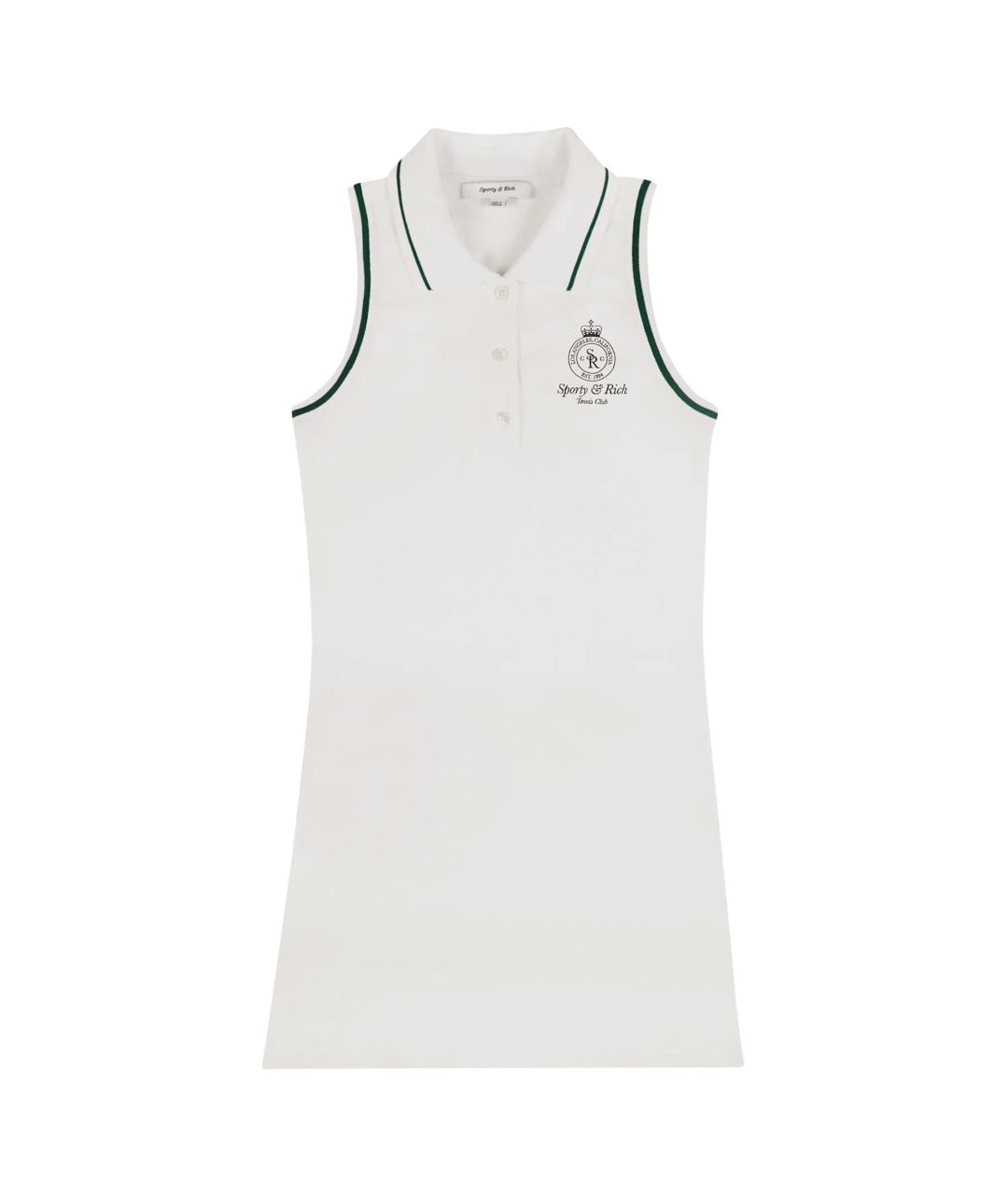 SPORTY AND RICH Белое хлопковое повседневное платье, фото 1