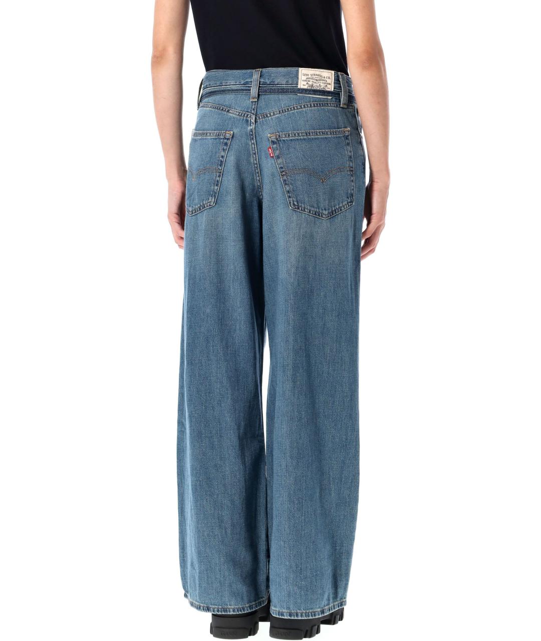 LEVI'S Синие хлопковые прямые джинсы, фото 2