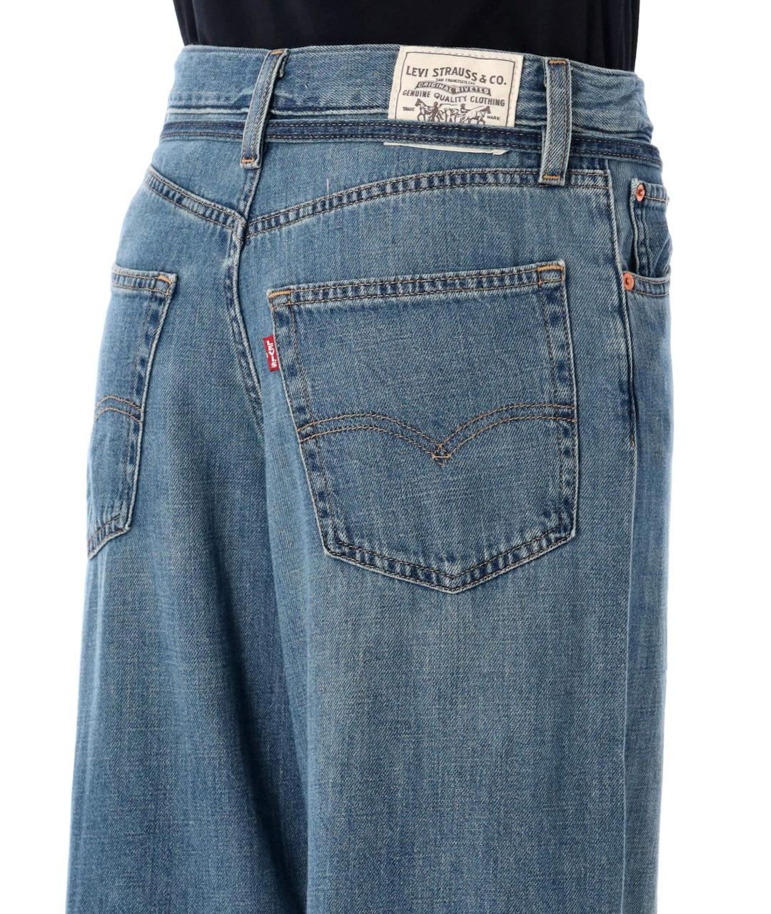 LEVI'S Синие хлопковые прямые джинсы, фото 3