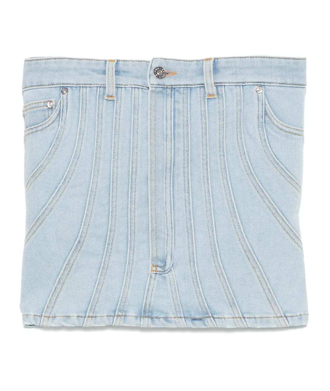 MUGLER Голубая хлопковая майка, фото 1