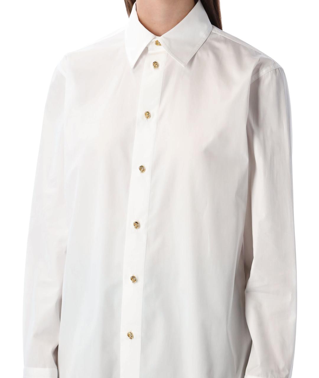 BOTTEGA VENETA Белая хлопковая рубашка, фото 4